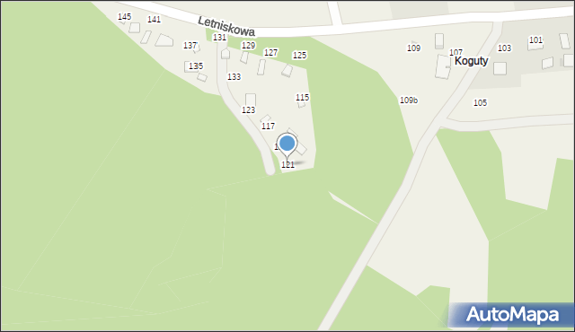 Radawa, Letniskowa, 121, mapa Radawa
