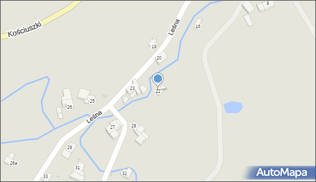 Radków, Leśna, 22, mapa Radków