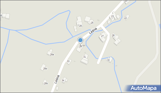 Radków, Leśna, 29, mapa Radków