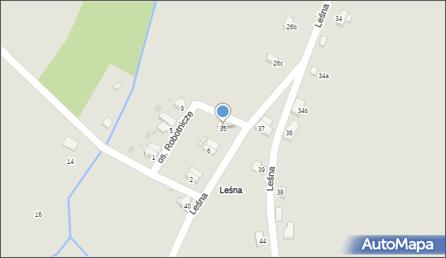 Radków, Leśna, 35, mapa Radków