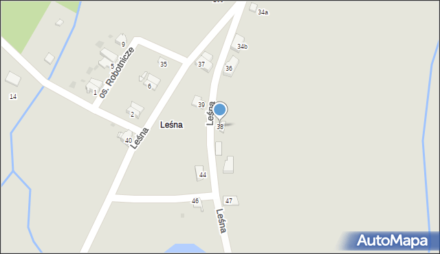 Radków, Leśna, 38, mapa Radków