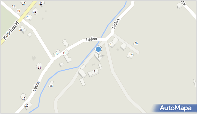 Radków, Leśna, 7, mapa Radków