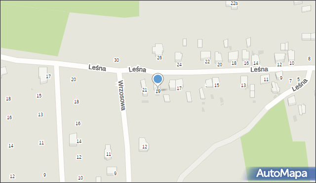 Radomsko, Leśna, 19, mapa Radomsko