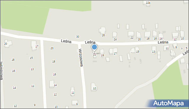 Radomsko, Leśna, 21, mapa Radomsko