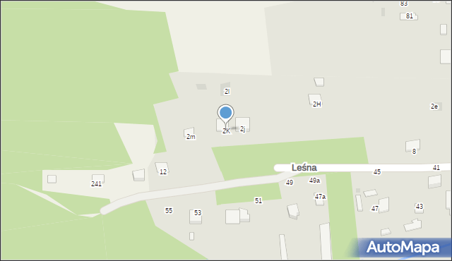 Radomyśl Wielki, Leśna, 2K, mapa Radomyśl Wielki