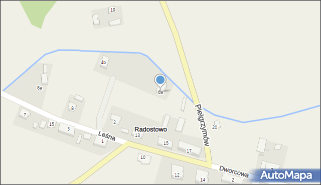 Radostowo, Leśna, 6a, mapa Radostowo