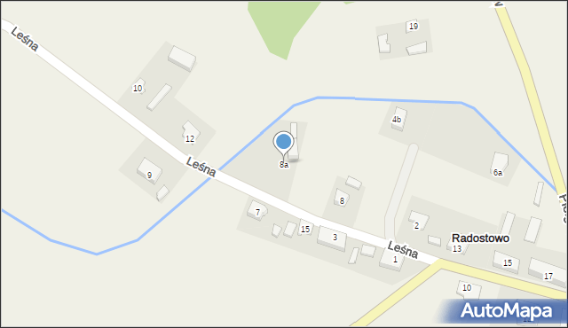 Radostowo, Leśna, 8a, mapa Radostowo