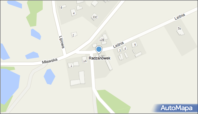 Radzanów, Leśna, 2, mapa Radzanów