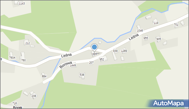 Radziechowy, Leśna, 620, mapa Radziechowy