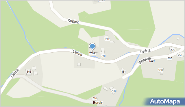 Radziechowy, Leśna, 760A, mapa Radziechowy