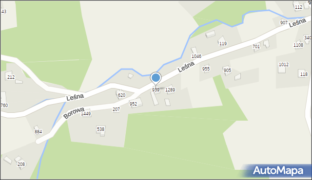 Radziechowy, Leśna, 939, mapa Radziechowy