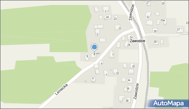 Radziszów, Leniecka, 6, mapa Radziszów