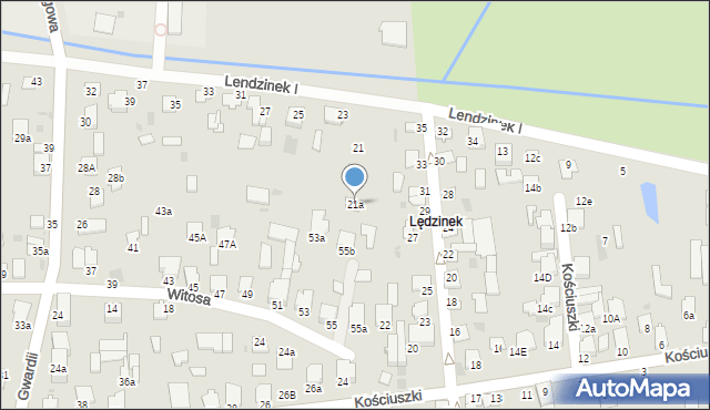 Radzyń Podlaski, Lendzinek I, 21a, mapa Radzyń Podlaski