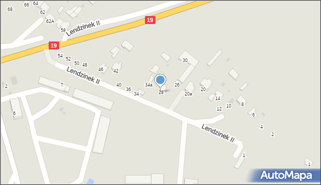 Radzyń Podlaski, Lendzinek II, 28, mapa Radzyń Podlaski