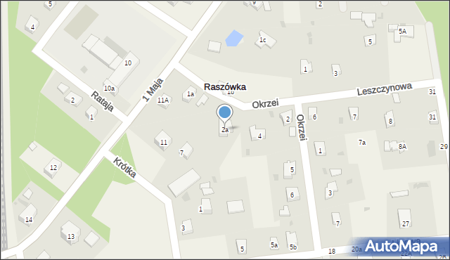 Raszówka, Leszczynowa, 2a, mapa Raszówka