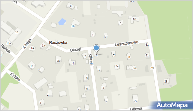 Raszówka, Leszczynowa, 6, mapa Raszówka