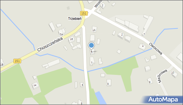 Recz, Leśna, 5, mapa Recz