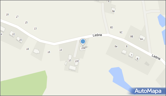 Rokocin, Leśna, 10A, mapa Rokocin