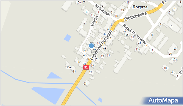 Rozprza, Legionów Polskich, 26, mapa Rozprza