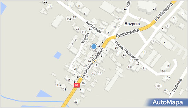 Rozprza, Legionów Polskich, 8, mapa Rozprza