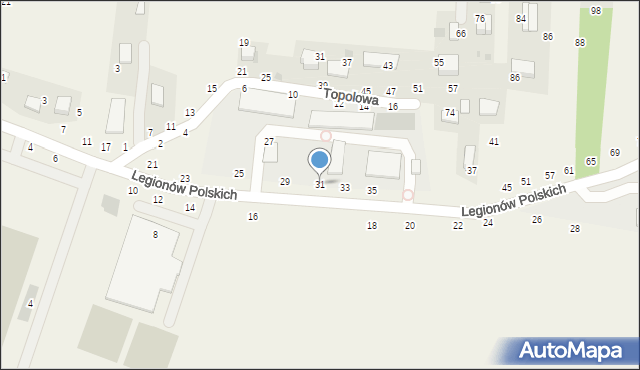 Rudawa, Legionów Polskich, 31, mapa Rudawa