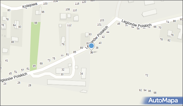 Rudawa, Legionów Polskich, 36, mapa Rudawa