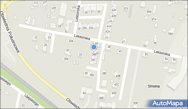 Rybnik, Lektorska, 34d, mapa Rybnika