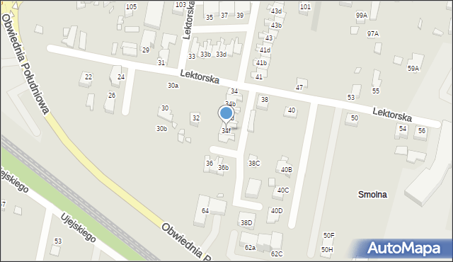 Rybnik, Lektorska, 34f, mapa Rybnika