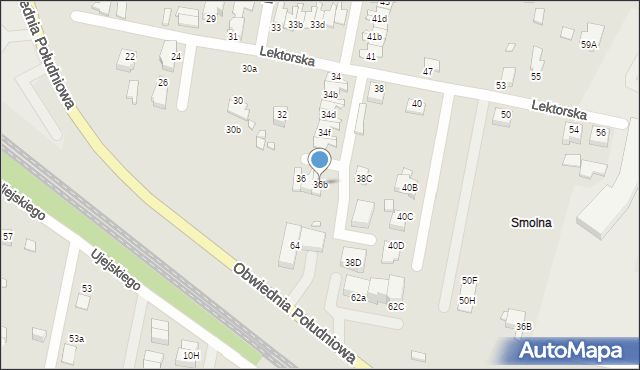 Rybnik, Lektorska, 36b, mapa Rybnika