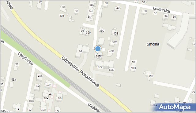 Rybnik, Lektorska, 38D, mapa Rybnika