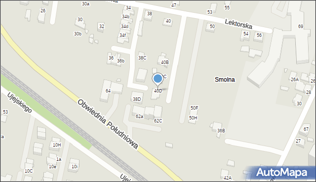 Rybnik, Lektorska, 40D, mapa Rybnika