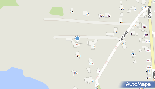 Rybnik, Lechicka, 12a, mapa Rybnika
