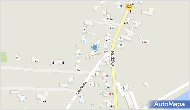 Rybnik, Lechicka, 2, mapa Rybnika