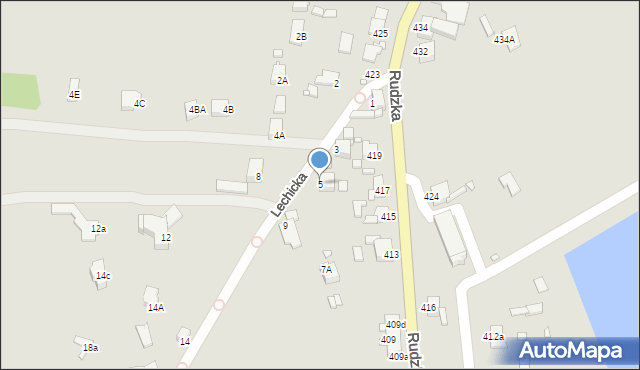 Rybnik, Lechicka, 5, mapa Rybnika