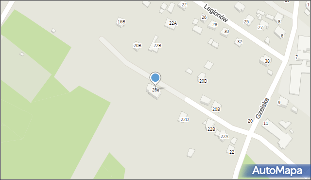 Rybnik, Legionów, 26e, mapa Rybnika