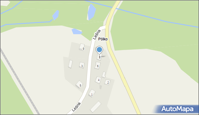 Rybno, Leśna, 8, mapa Rybno