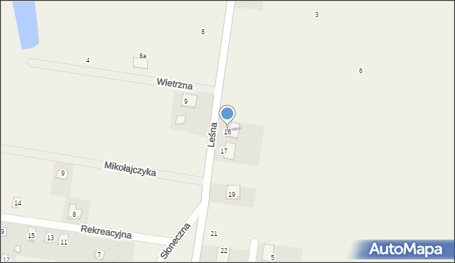 Rybojedzko, Leśna, 16, mapa Rybojedzko