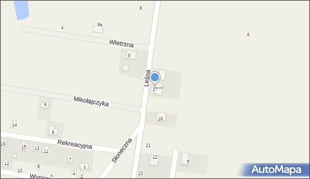 Rybojedzko, Leśna, 17, mapa Rybojedzko