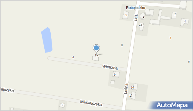 Rybojedzko, Leśna, 8a, mapa Rybojedzko
