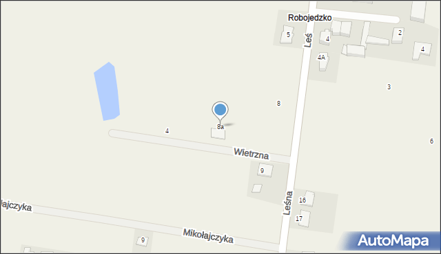 Rybojedzko, Leśna, 8a, mapa Rybojedzko