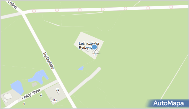 Rydzyny, Leśna, 11, mapa Rydzyny