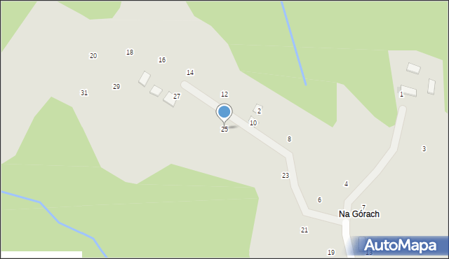 Ryglice, Leśna, 25, mapa Ryglice