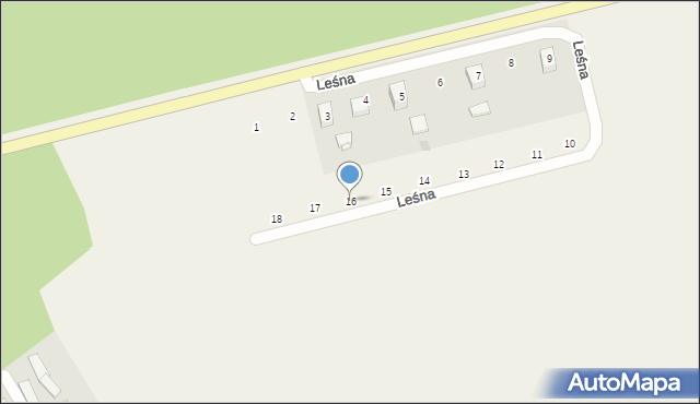 Rzecko, Leśna, 16, mapa Rzecko