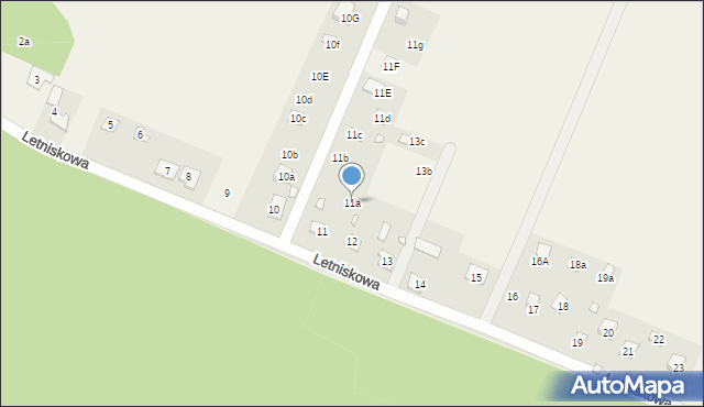 Rzędów, Letniskowa, 11a, mapa Rzędów