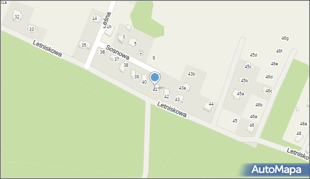 Rzędów, Letniskowa, 41, mapa Rzędów