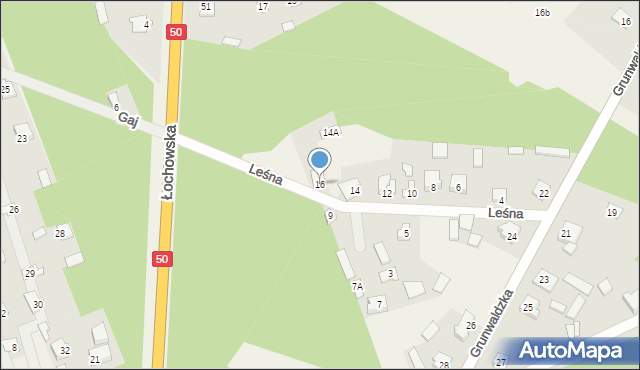 Sadowne, Leśna, 16, mapa Sadowne