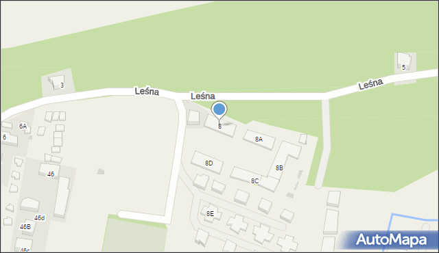 Sarbinowo, Leśna, 8, mapa Sarbinowo