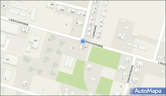 Sękocin Nowy, Leszczynowa, 12, mapa Sękocin Nowy