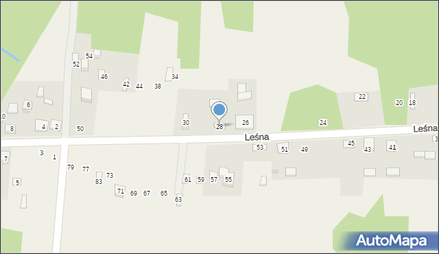 Siedlec Mały, Leśna, 28, mapa Siedlec Mały