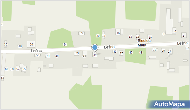 Siedlec Mały, Leśna, 41, mapa Siedlec Mały